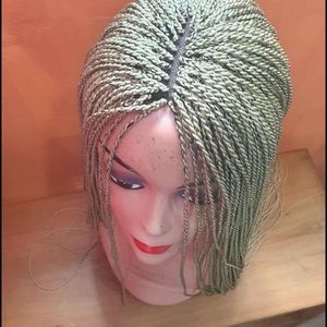 40 inch Ash blonde micro twist closure wig